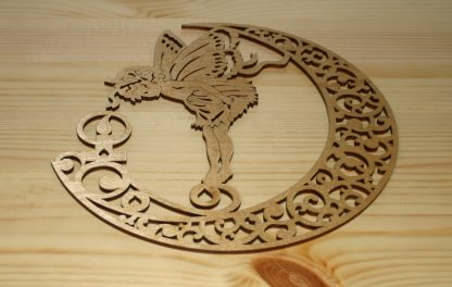 Fretwork moon Fairy with candle close up