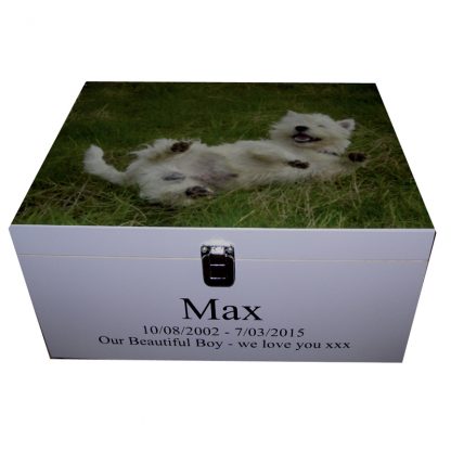 Pet Memory Box with photo on the lid
