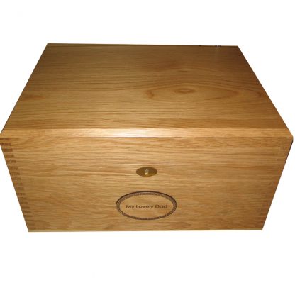 Solid Oak Memory Storage Box with Tray and mortice lock
