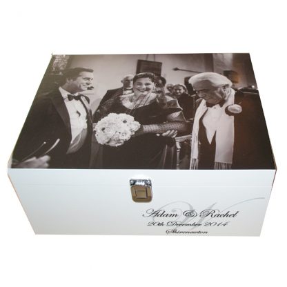 Wedding Memory Box with Photo Black and White
