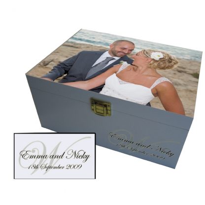 Wedding Memory Box with photo on the lid