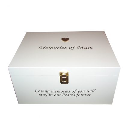 Ivory Box with small gold heart Memories of ......