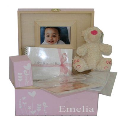 White Baby Gift Set with keepsake box