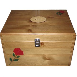 Rustic Pine Extra Large Memory Boxes with Red or Yellow Roses