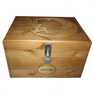 Personalised Extra Large Wooden Keepssake or Memory Box with moon and fairy