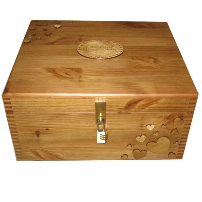 Natural Wood Large Keepsake Box Size: 35 x 30 x 18cm