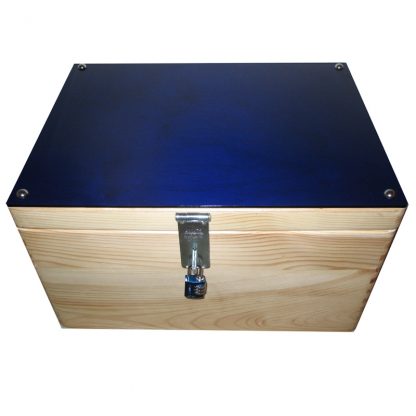 Blue Acrylic Lidded Wooden Storage Boxes lockable