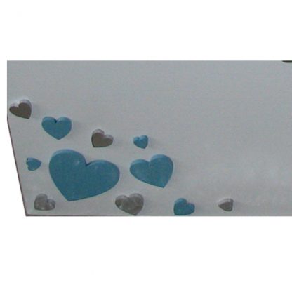 Close Up Silver and Blue hearts