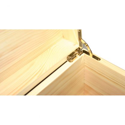 Natural Pine Box Brass tone quadrant hinges on Natural Pine (Lighter colour) Box