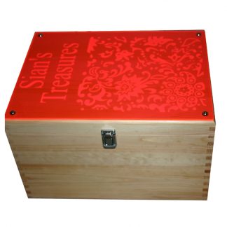 Fluorescent Acrylic on XL Wooden Keepsake Storage Box - Personalised