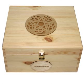 Wooden Storage Keepsake Box with a Pentagram