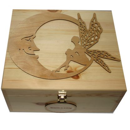 Natural Large Keepsake Box with Large Moon and Fairy