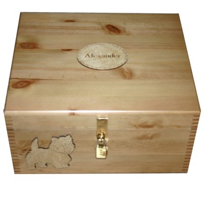 Wood Keepsake Box With a Scottie Dog