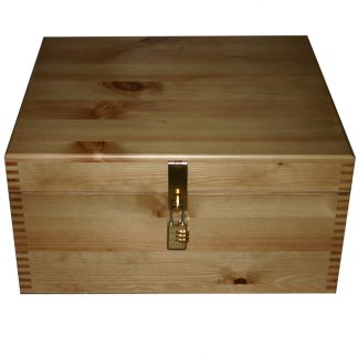 Plain Lacquered Pine Storage Box Lockable or Clasp