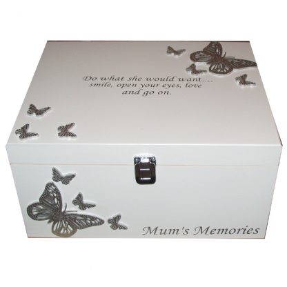 Bereavement Memory Box with silver butterflies