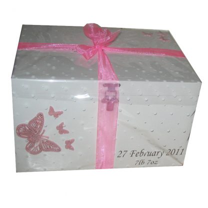 Gift Wrap on pale pink butterflies