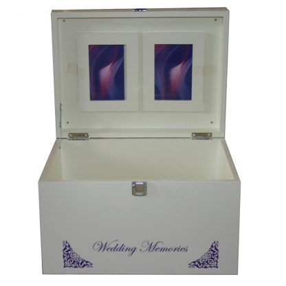 Ivory XL Wedding Keepsake Box for a couple with acrylic