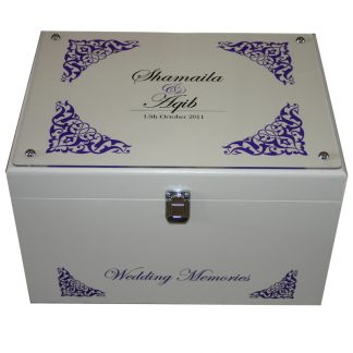 Ivory XL Wedding XL Keepsake Box for Couples with acrylic and frame