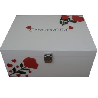 Keepsake Boxes for couples - Roses & Hearts Gift for Valentines Day
