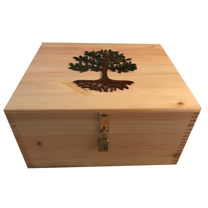 Natural Large Pine Keepsake Box with lock