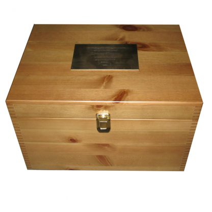 Wooden XL Memorial Memory Box Personalised Engraved Metal Plaque