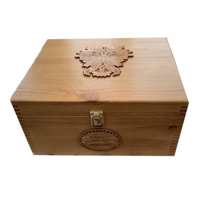 Personalised Wooden Keepsake Boxes Large Box Lacquered Green Man of the Woods