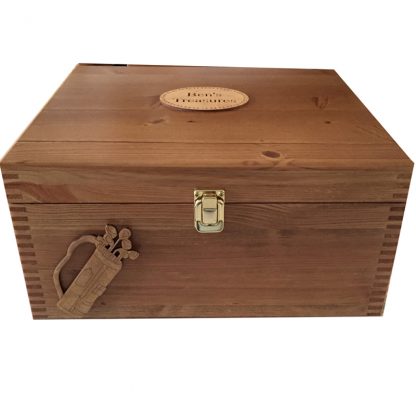 Personalised Wooden Keepsake or Memory Box for Men Golf Lover