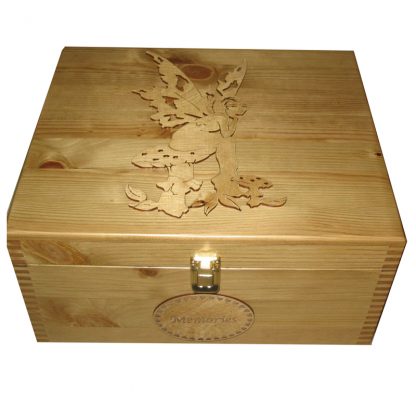 Keepsake Box Personalised Large Natural Wood Pixie Fairy