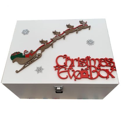 Christmas Eve Box - Large Personalised Wooden Box close up