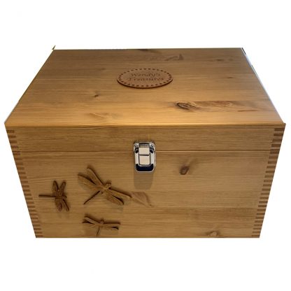 Keepsake Memory Box Extra Large Personalised with Dragonflies