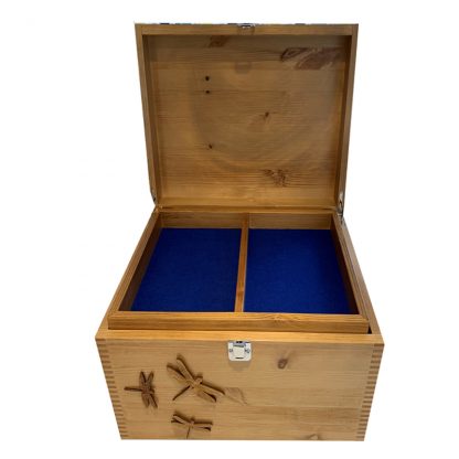 Keepsake Memory Box Extra Large Personalised with Dragonflies with tray