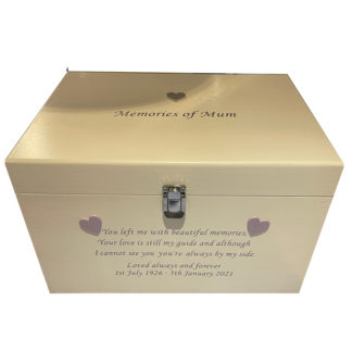 Decorative Keepsake or Memory Boxes XL Painted - silver heart plus extras